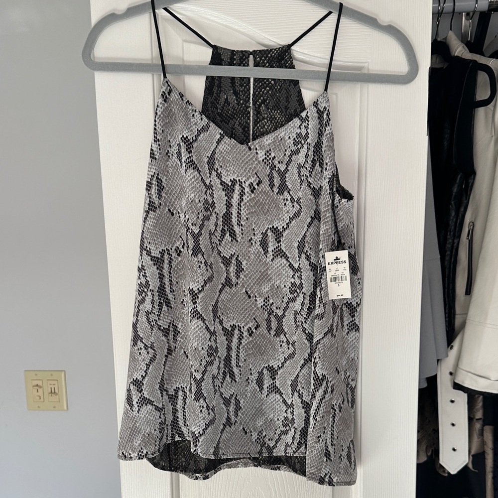 Express Monochrome Snake Print Top